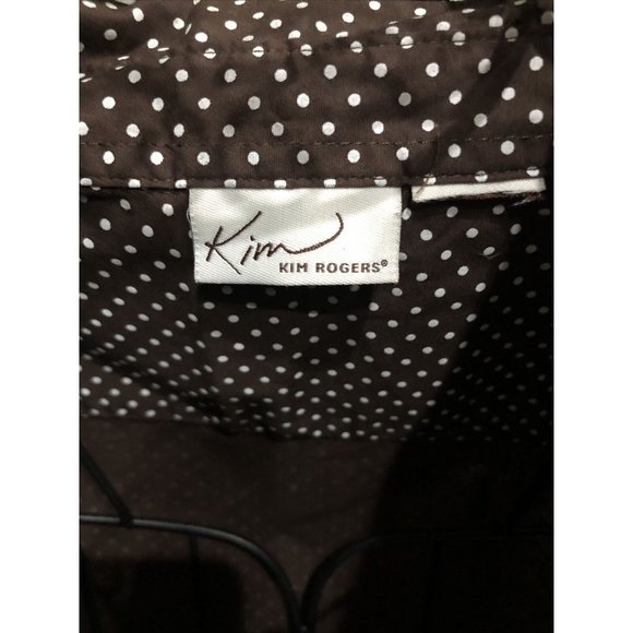 18 Plus Polkadot Top brown blouse 3/4 sleeve - Picture 6 of 6